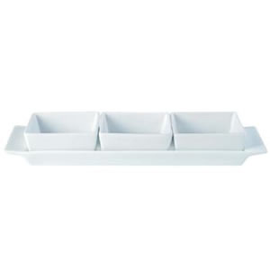 Square Shaped Set of 3 Bowls & Tray 29x9cm/11.5"x3.5"