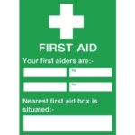 Sign : First Aiders Nearest First Aid Box Sign