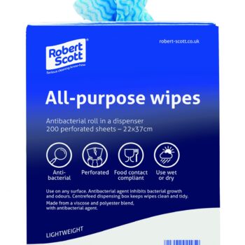 All purpose wipes Anti Bacterial (Blue 200pk) GENERAL USE