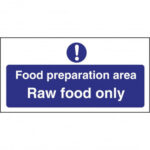 Food Preparation Area Raw Food Only Sign