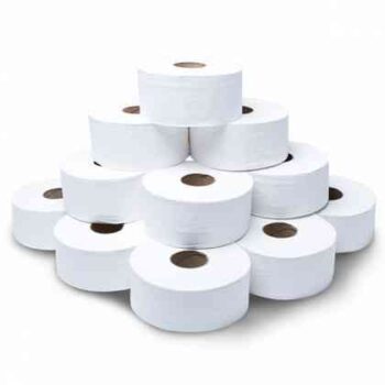 Mini Jumbo  roll 2ply White  (150m) pk 12