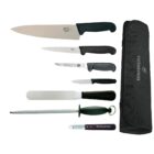 Cooks Knife, Fillet Knife, Palette Knife, Boning Knife, Paring Knife, Steel, Peeler and Wallet