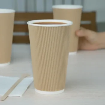 Fiesta Recyclable Hot Cup Ripple Wall Kraft 16oz (Box 500)