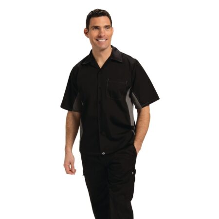 Chef Works Contrast Shirt Black & Grey