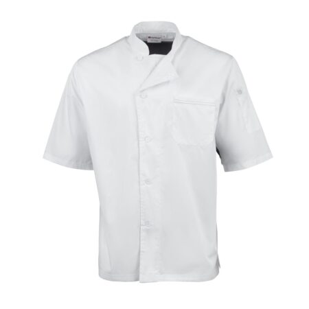 Chef Works Ventilated Coat Short Sleeve White with Grey Panels