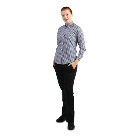 Chef Works Ladies Black Gingham Shirt