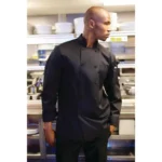 Chef Works Calgary Cool Vent Basic Chef Coat Black (JLLS)