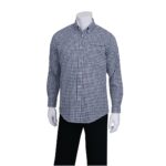 Chef Works Mens Dark Navy Gingham Dress Shirt (D500BWK) 