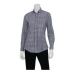 Chef Works Womens Dark Navy Gingham Dress Shirt (W500BWK)