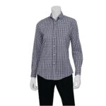Chef Works Womens Dark Navy Gingham Dress Shirt (W500BWK)