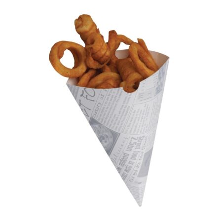 Colpac Disposable Paper Chip Cone Newsprint - 182mm (Pack 1000)