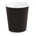 Fiesta Recyclable Hot Cup Ripple Wall Black 8oz (Box 500)