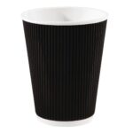 Fiesta Recyclable Hot Cup Ripple Wall Black 12oz (Sleeve 25)