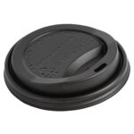 EDLP Fiesta Compostable Lid for Hot Cups- Black 12oz/16oz (Box 1000)