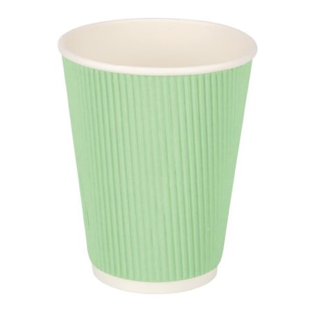 Fiesta Recyclable Hot Cup Ripple Wall Aqua 12oz (Box 500)