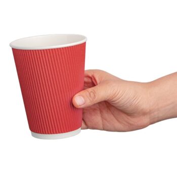 Fiesta Recyclable Hot Cup Ripple Wall Red 12oz (Sleeve 25)