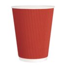 Fiesta Recyclable Hot Cup Ripple Wall Red 12oz (Box 500)
