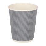 Fiesta Recyclable Hot Cup Ripple Wall Charcoal 8oz (Box 500)