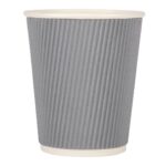 Fiesta Recyclable Hot Cup Ripple Wall Charcoal 8oz (Sleeve 25)