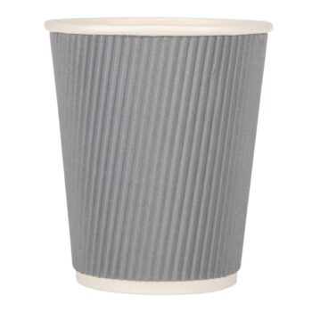 Fiesta Recyclable Hot Cup Ripple Wall Charcoal 8oz (Sleeve 25)