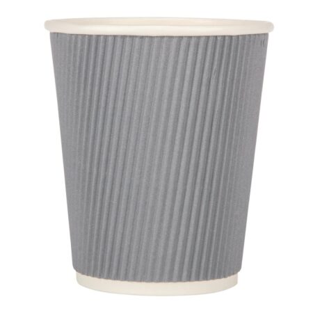 Fiesta Recyclable Hot Cup Ripple Wall Charcoal 8oz (Sleeve 25)