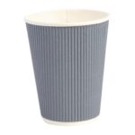 Fiesta Recyclable Hot Cup Ripple Wall Charcoal 12oz (Sleeve 25)