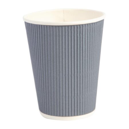 Fiesta Recyclable Hot Cup Ripple Wall Charcoal 12oz (Sleeve 25)