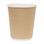 Fiesta Recyclable Hot Cup Ripple Wall Kraft 8oz (Box 500)