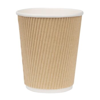 Fiesta Recyclable Hot Cup Ripple Wall Kraft 8oz (Box 500)
