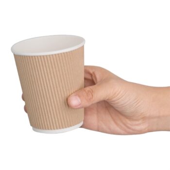 Fiesta Recyclable Hot Cup Ripple Wall Kraft 8oz (Sleeve 25)