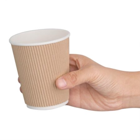Fiesta Recyclable Hot Cup Ripple Wall Kraft 8oz (Sleeve 25)