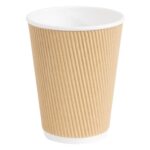Fiesta Recyclable Hot Cup Ripple Wall Kraft 12oz (Box 500)