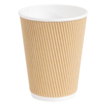 Fiesta Recyclable Hot Cup Ripple Wall Kraft 12oz (Box 500)