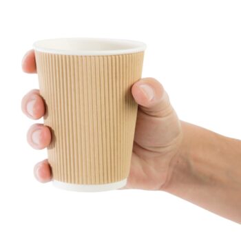 Fiesta Recyclable Hot Cup Ripple Wall Kraft 12oz (Sleeve 25)