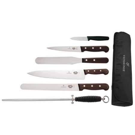 Cooks Knife, Fillet Knife, Palette Knife, Slicer, Paring Knife, Steel and Wallet 1 Cooks Knife, Fillet Knife, Palette Knife, Slicer, Paring Knife, Steel and Wallet