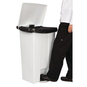 Rubbermaid Step-On-Pedal Bin White - 87Ltr