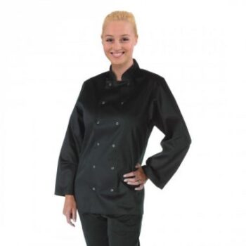 Whites Vegas Unisex Chefs Jacket Long Sleeve Black