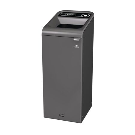 Rubbermaid Configure Recycling Bin with Landfill Label Black 57Ltr