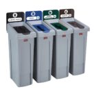 Rubbermaid Slim Jim Four Stream Recycling Station 87Ltr