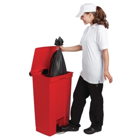 Rubbermaid Step-On-Pedal Bin  Red - 87Ltr