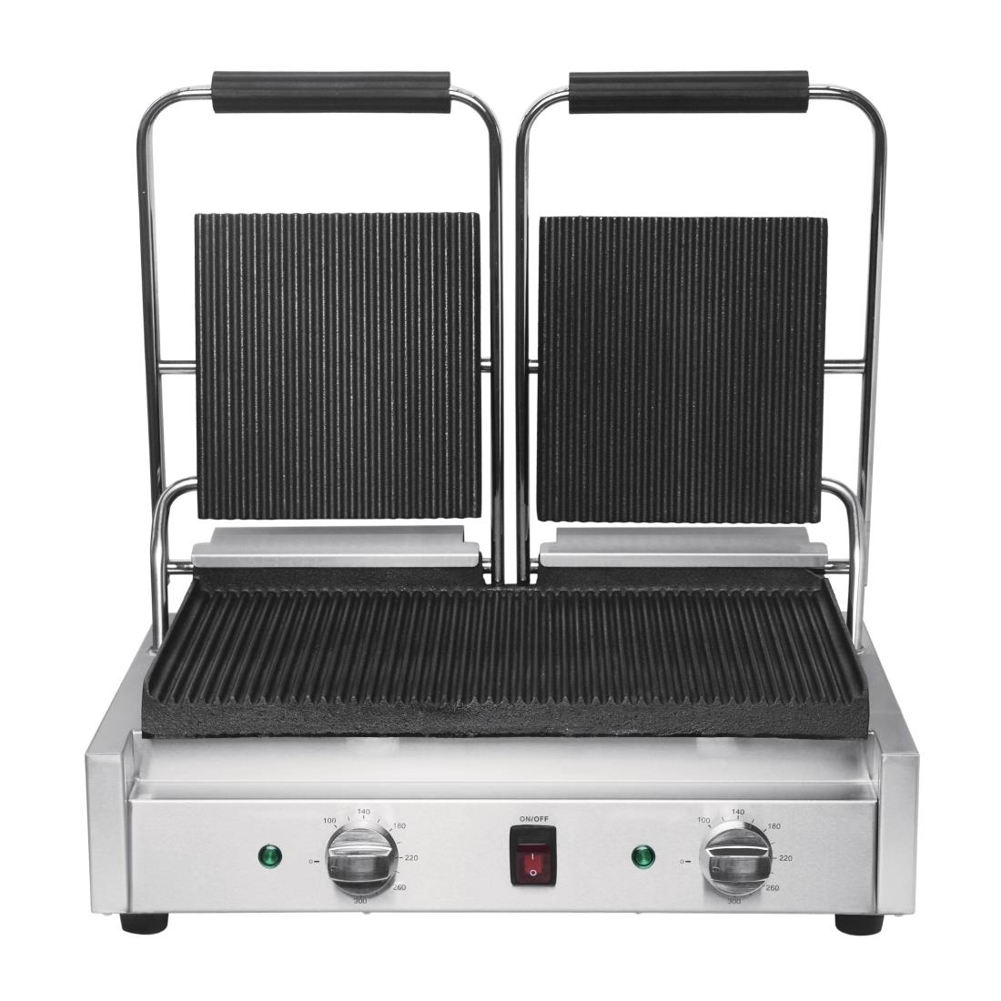 Double R Grilling Buffalo Bistro Double Ribbed Contact Grill – Centre Glass & Hygiene