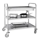 Vogue Deep Tray Clearing Trolley 3 Tier St/St - 940x855x535mm 37x33 1/2x21"