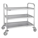 EDLP Vogue 3 Tier Flat Pack Trolley St/St - 810x455x855mm 32x18x33 3/4"