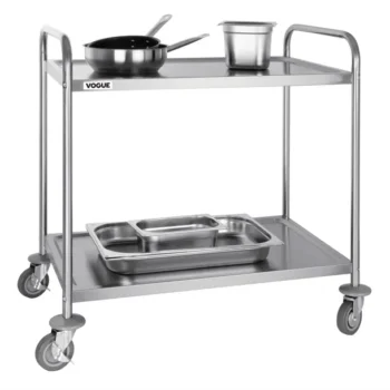 Vogue 2 Tier Flat Pack Trolley St/St - 825x710x405mm 32 1/2x28x16"