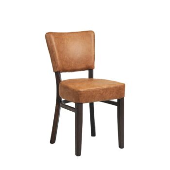 Oregon Wenge Wood and Faux Leather Dining Chair Tan (Pack of 2)