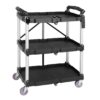 Vogue 3 Tier PP Folding Trolley Black - 835x645x405mm