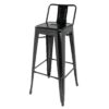 Bolero Bistro Steel High Stool with Backrest Black (Pack of 4)