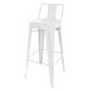 Bolero Bistro Steel High Stool With Backrest White (Pack of 4)