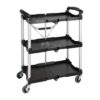 Vogue 3 Tier PP Folding Trolley Black - 835x660x430mm 32x26x17"