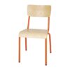 Bolero Cantina Side Chairs with Wooden Seat Pad and Backrest Orange (Pack of 4)